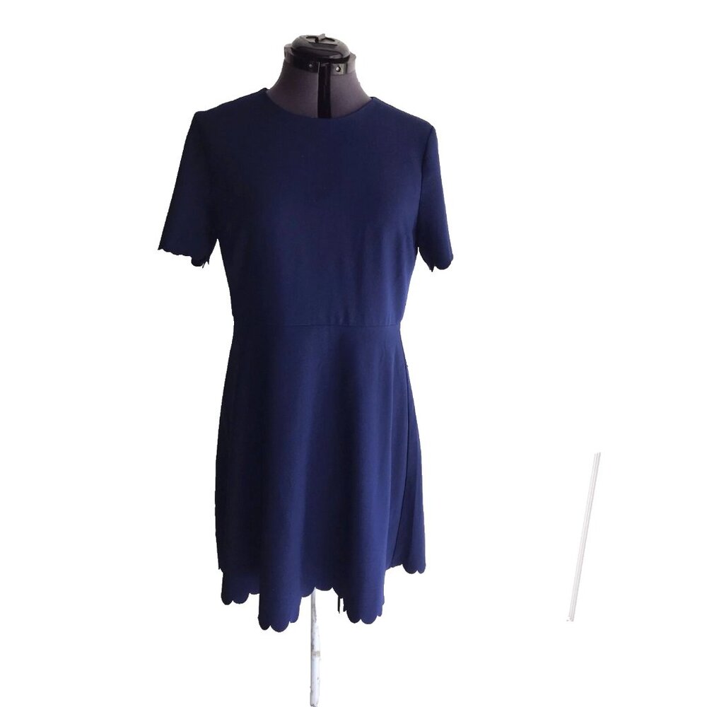 Banana Republic (Label partly removed) Fit/Flare Scalloped Hem Dress, 12 Petite